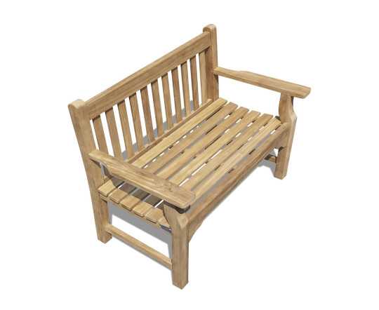 Above view of Turners Teak 2 Seater Garden Bench - 1.2m