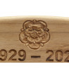 The curved top rail allows for an ideal place for a plaque or carved inscription