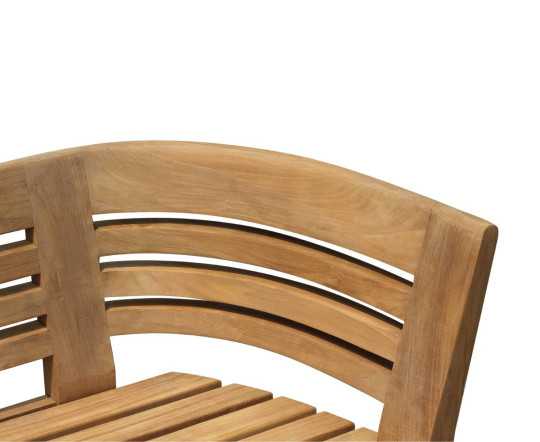 Close up of Bloomsbury Teak 4 Seater Deco Garden Bench