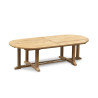 Side view of Winchester Teak Oval Garden Table - 1.2 x 2.6m