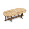 Above view of Winchester Teak Oval Garden Table - 1.2 x 2.6m
