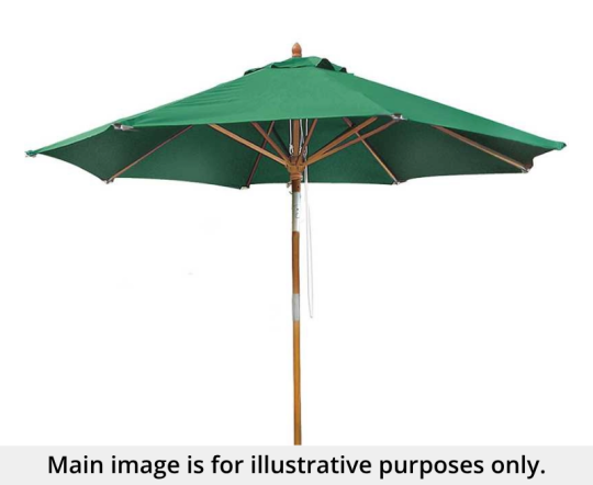 3m Green Octagonal Hardwood Parasol - Used: Good