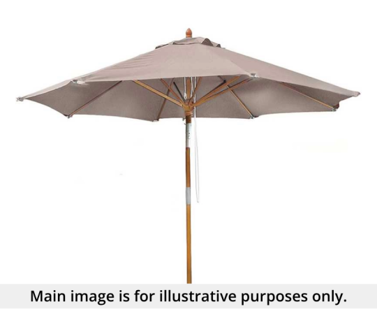 3m Taupe Octagonal Hardwood Parasol - Used: Good