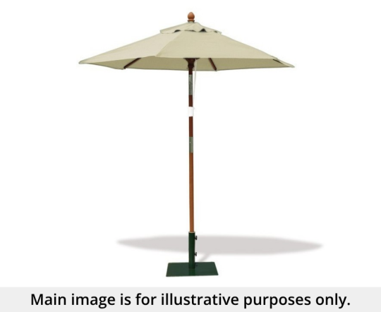 2m Natural Hexagonal Hardwood Parasol - Used: Good