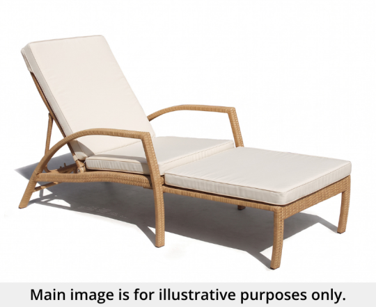 Antibes Rattan Garden Sun Lounger with Natural Cushion - Used: Good
