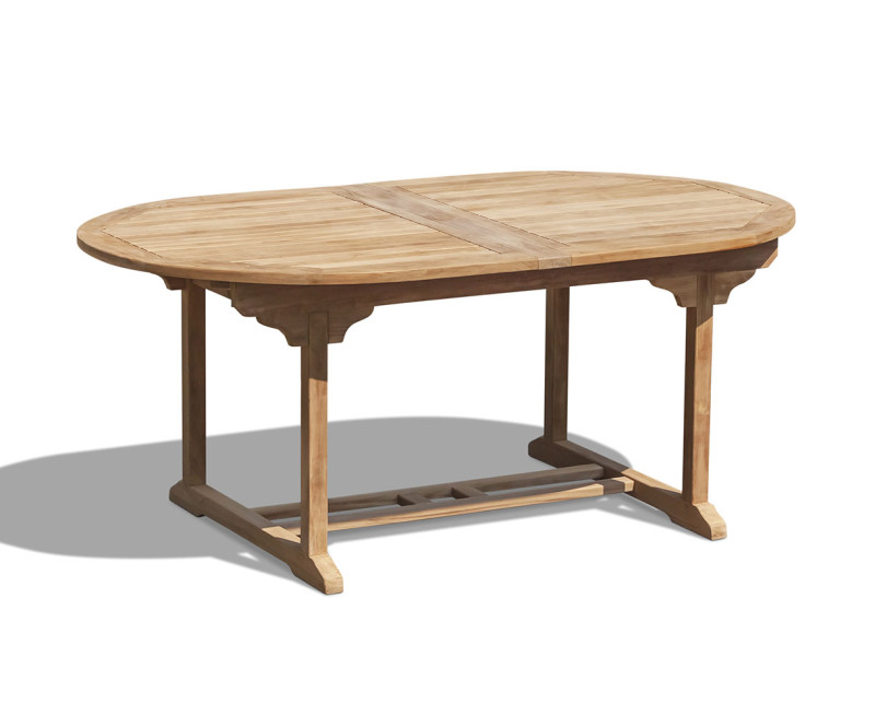 Oxburgh Teak Double-Leaf Extending Outdoor Dining Table – 1.8-2.4m