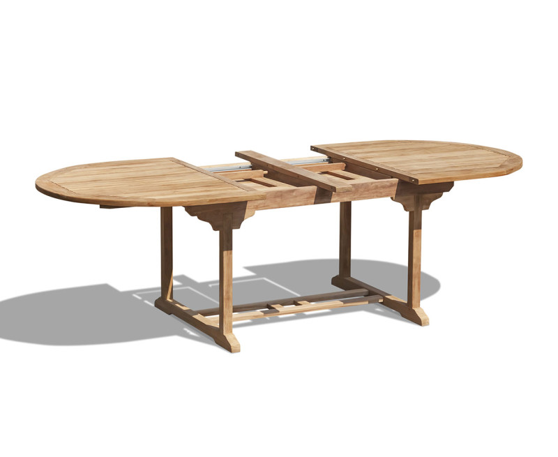 Oxburgh Teak Double-Leaf Extending Outdoor Dining Table – 1.8-2.4m
