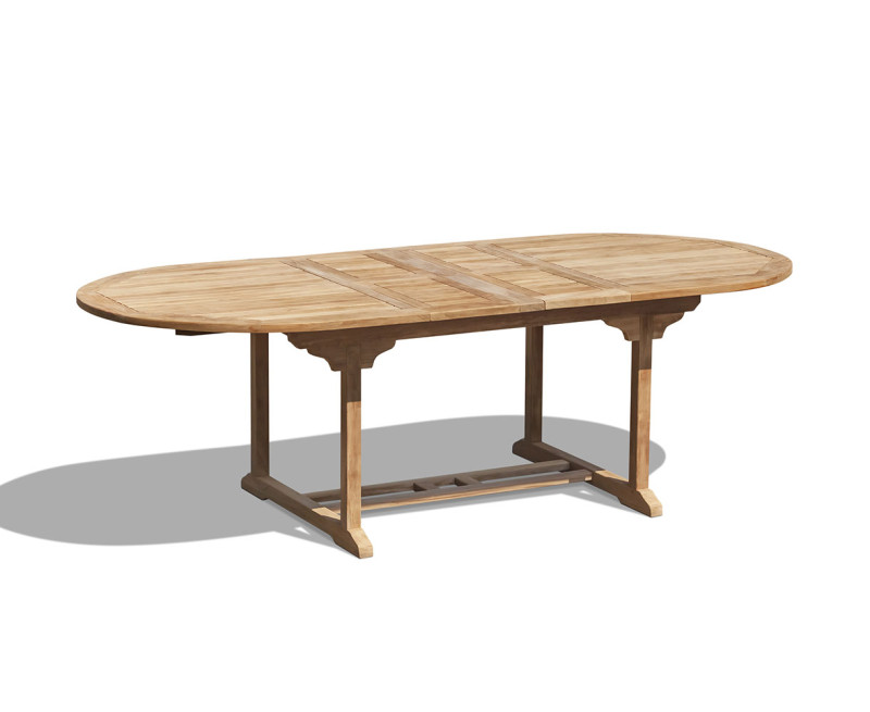 Oxburgh Teak Double-Leaf Extending Outdoor Dining Table – 1.8-2.4m