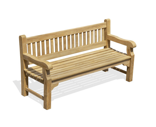 Above view of Promenade Teak Heavy Duty Garden Bench - 1.8m
