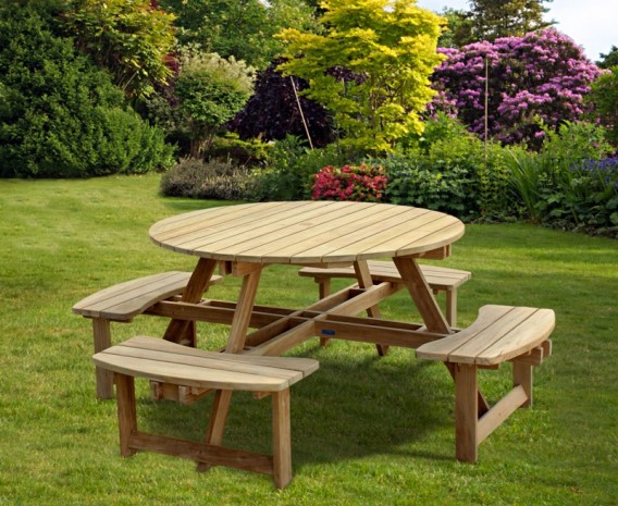 Teak Round Picnic Bench