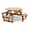 Deluxe 8 Seater Teak Round Picnic Table
