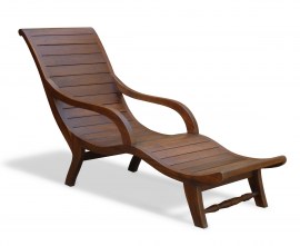 Monte Carlo Indoor Chaise Longue, Reclaimed Teak