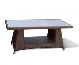 Verona Rattan Glass-Top Coffee Table