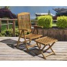 Tewkesbury Teak Outdoor Recliner Chair with Footstool