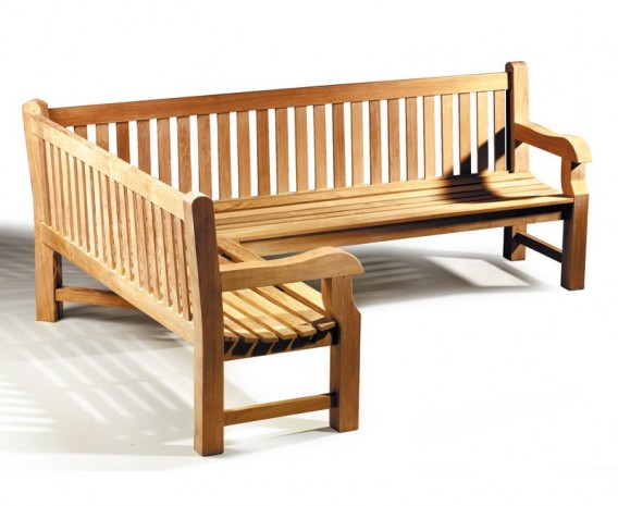 Gladstone Teak Outdoor Corner Bench - Left Orientation