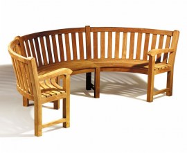 Teak Curved Garden Bench