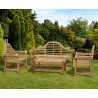 Lutyens-Style 1.95m Bench, Armchairs & Coffee Table Set