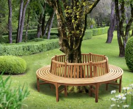 Teak Circular Tree Bench - 2.96m