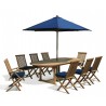 Oxburgh 8 Seater Teak 1.8-2.4m Extending Table with Newhaven Chairs