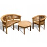 Apollo Banana Bench and Armchair Set with Cotswold Coffee Table