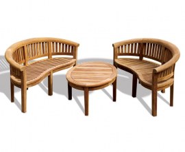 Teak Banana Coffee Table Set