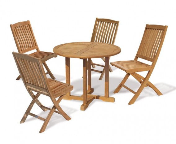 Sissinghurst 4 Seater Round 1m Dining Set with Cannes Chairs