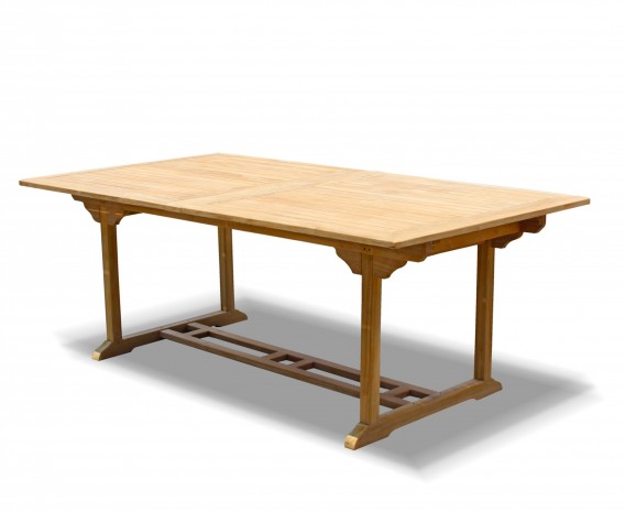 Large Teak Extendable Outdoor Dining Table