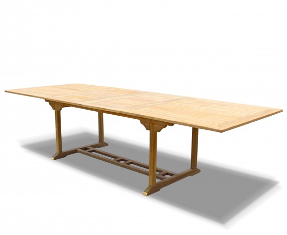 Large Teak Extendable Outdoor Dining Table