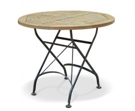 Café Round Folding Bistro Table Black - 90cm