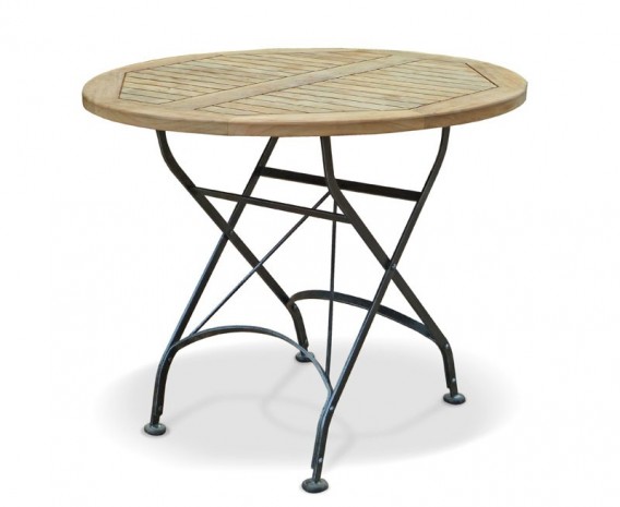 Café Round Folding Bistro Table Black - 90cm