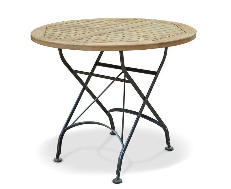 Café Round Folding Bistro Table Black 90cm