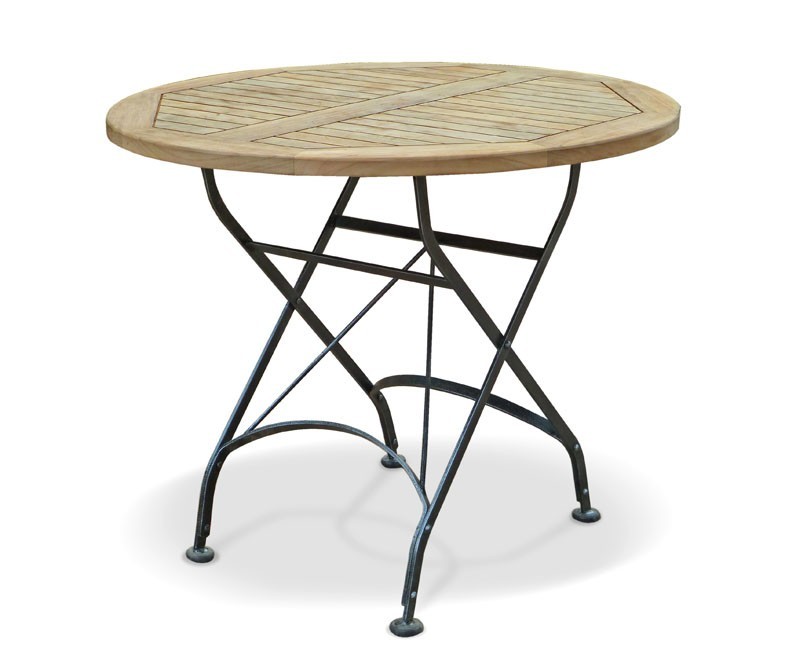 Café Round Folding Bistro Table Black - 90cm