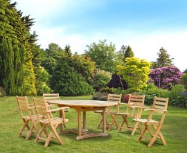 Oxburgh 6 Seater Single Leaf Extending Table with Lymington Armchairs