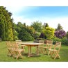 Oxburgh 6 Seater Single Leaf Extending Table with Lymington Armchairs