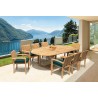 Oxburgh 8 Seater Teak Extending 1.8-2.4m Table with Antibes Armchairs