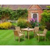 Antibes 4 Seat Teak Garden Table and Stackable Chairs Set