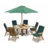 Orion 6 Seater Round 1.5m Garden Table with Cannes Reclining Chairs