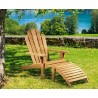 Teak Wood Adirondack Chair and Footrest