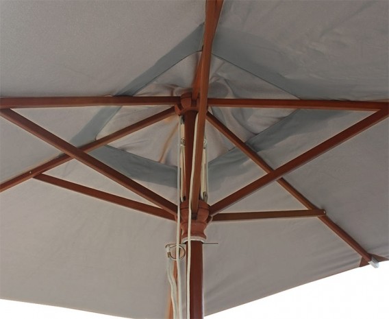 Rectangular Wooden Parasol - 3 x 2m