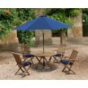 Lymington Octagonal 1.2m Folding Dining Set with 4 Newhaven Armchairs