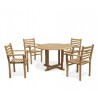 Sissinghurst 4 Seater Round 1.2m Dining Set with Sussex Chairs
