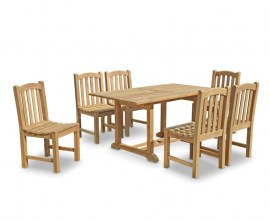 Winchester 6 Seater Teak 1.5m Rectangular Table with Gloucester Dining Chairs