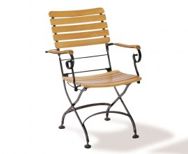 4 Seater Bistro Set Teak and Steel