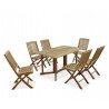 Byron 6 Seater Teak 1.5m Gateleg Dining Set with Cannes Dining Chairs