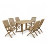 Byron 6 Seater Teak 1.5m Gateleg Dining Set with Cannes Armchairs