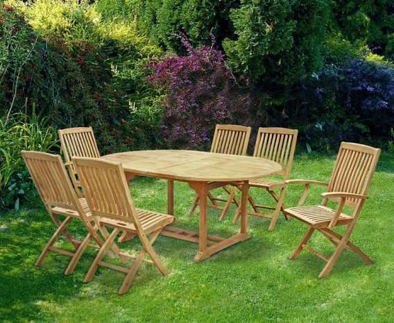 Oxburgh 6 Seater Double Leaf Extending Table with Cannes Chairs