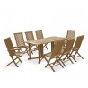 Byron 8 Seater Teak 1.8m Gateleg Dining Set with Newhaven Chairs