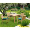 Antibes Small Teak Outdoor Table and Stacking Chairs