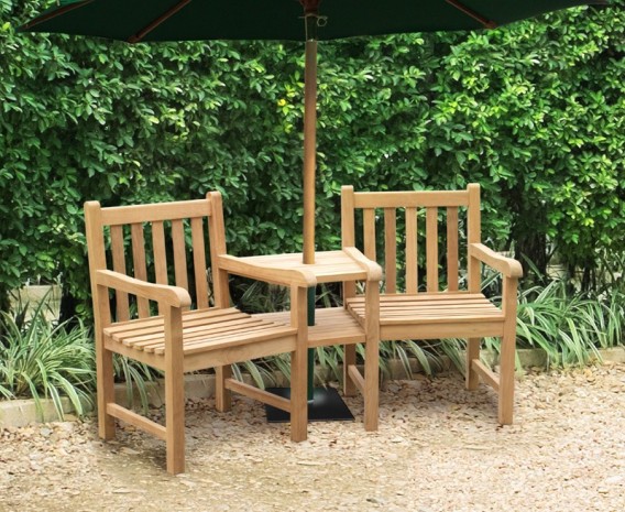 York Teak Garden Companion Seat