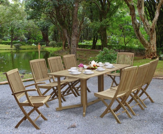 Byron 8 Seater Teak 1.8m Gateleg Dining Set with Palma Chairs